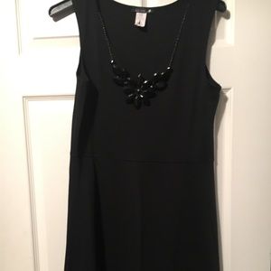 Little black dress with attached necklace